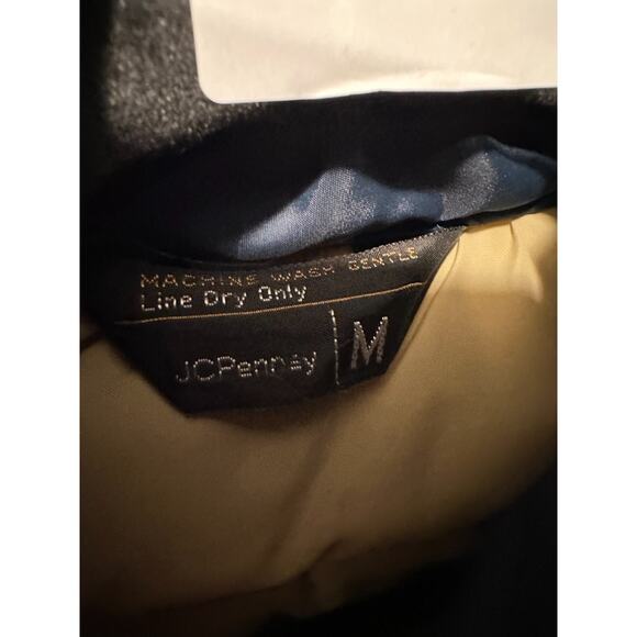 VINTAGE 80s Jc Penney Vest Mens Medium Blue Sleeveless Puffet Coat Outdoors - Picture 4 of 10